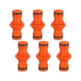 Cumpara ieftin Conector dublu pentru furtun, plastic, rosu, 1/2&quot;, 6 buc / set