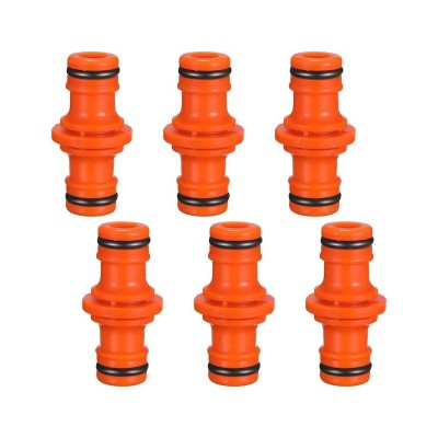 Conector dublu pentru furtun, plastic, rosu, 1/2&amp;quot;, 6 buc / set foto