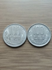 Moneda Romania 100 lei 1992 -Ambele variante foto