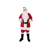 Costum Mos Craciun cu ghete, manusi, barba, curea, caciula marime universala