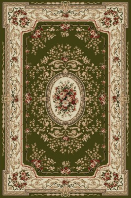 Covor Model Lotos 568-310, Marime 50 x 80 cm, Verde, Inaltime Fir 8 mm, Antialergic, Polipropilena, Living, Dormitor, Sufragerie, Birou foto