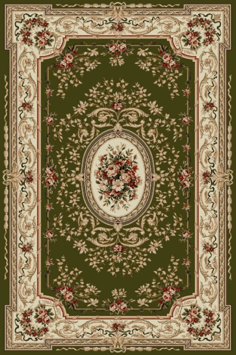 Covor Model Lotos 568-310, Marime 50 x 80 cm, Verde, Inaltime Fir 8 mm, Antialergic, Polipropilena, Living, Dormitor, Sufragerie, Birou