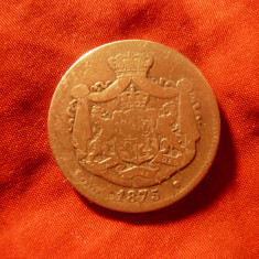 Moneda 2 lei 1875 Carol I , argint , cal. mediocra