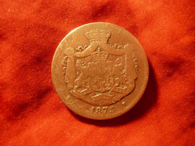Moneda 2 lei 1875 Carol I , argint , cal. mediocra foto