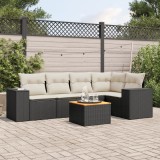 Cumpara ieftin Gossi set mobilier de gradina cu perne, 6 piese, negru, poliratan