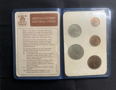 Moneda Britain&amp;#039;S first decumal coins foto