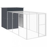 Cumpara ieftin Cotet de pui cu incinta antracit 165x455x181 cm otel galvanizat
