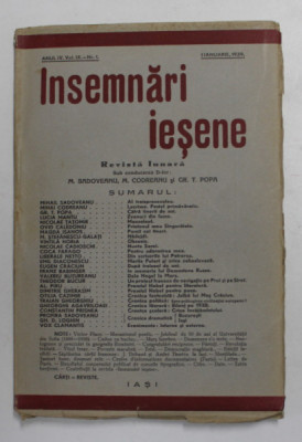 INSEMNARI IESENE , REVISTA LUNARA , ANUL IV , VOLUMUL IX - NR. 1 , 1 IANUARIE , 1939 foto