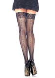 Ciorapi Autofixanti Leg Avenue Micro Plasa cu Cusatura, Negru, S-L