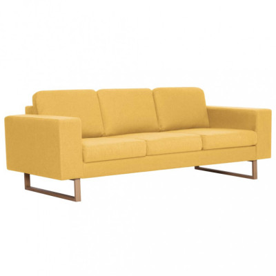 Canapea cu 3 locuri, galben, material textil foto