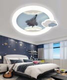 Lustra LED cu telecomanda 72W, Diametru 50cm, lumina Rece/Calda/Neutra, Albastru