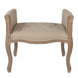 Cumpara ieftin Bancuta lemn maro textil bej 67x44x60 cm