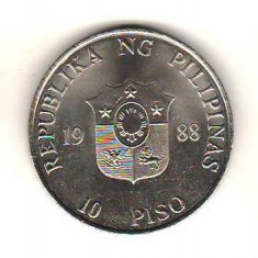 SV * FILIPINE 10 PISO 1988 * REVOLUTIA - PUTEREA POPORULUI ! * UNC