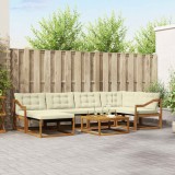 vidaXL Set de canapele de exterior cu pernă 19 pcs Natural și Crem 3369657