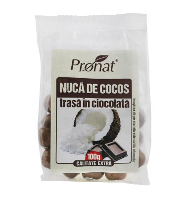 Nuca de Cocos Trasa in Ciocolata Pronat 100gr foto