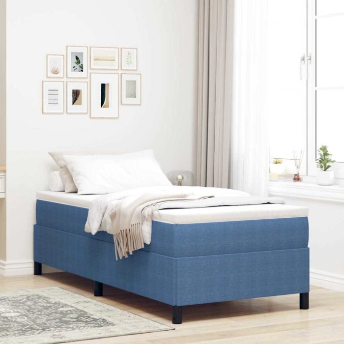 vidaXL Cadru de pat albastru 100 x 200 cm Țesătură de catifea