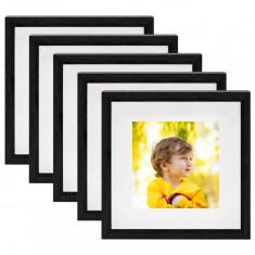 vidaXL Rame foto 3D, 5 buc., negru, 23x23 cm pentru foto 13x13 cm