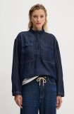MUNTHE bluza subtire de blugi TUXA femei, culoarea albastru marin, neted, 243100024314