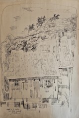 Bradut Covaliu, Noaptea pe la cantatori (Din cantece haiducesti), tus/hartie