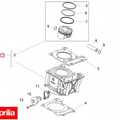 Set motor (kit cilindru) original Aprilia RS 125 Replica (17-20) - RX - SX 125 (17-20) - Tuono 125 ABS (17-20) 4T LC 125cc D58.00 bolt