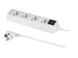 Prelungitor PLASTROL 3x1mm&sup2; 1,5m 4 prize 10A PVC alb W-97492