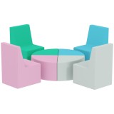 AIYAPLAY Set 8 piese blocuri din spumă pentru copii blocuri moi cu design masă și scaun pentru cățărat blocuri din PU multicolor | Aosom Romania