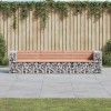 VidaXL Bancă de grădină tip gabion 287x71x65,5 cm, lemn masiv Douglas