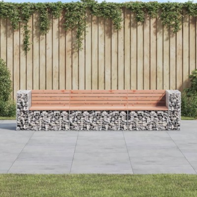 Gossi banca de gradina tip gabion 287x71x65,5 cm, lemn masiv douglas foto