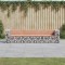 vidaXL Bancă de grădină tip gabion 287x71x65,5 cm, lemn masiv Douglas