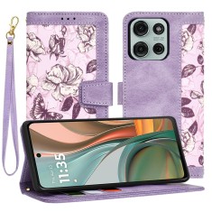 Husa personalizata fete Motorola Moto G75 Techsuit FlipCraft, mov foto