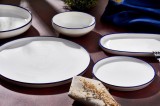 Rinart Farfurie pentru cină - Blue Edge - Porţelan - 25 cm - set de 6