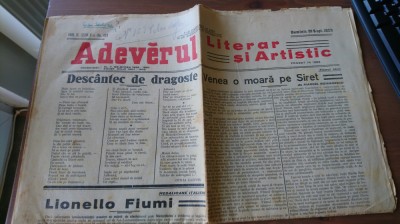 Ziar - Adevarul Literar si Artistic 1929 foto