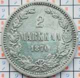Finlanda 2 markkaa 1870 argint - Aleksandr II / Nikolai II - km 7 - A033, Europa
