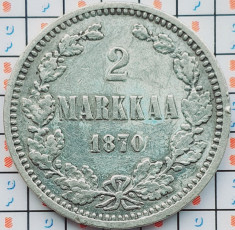Finlanda 2 markkaa 1870 argint - Aleksandr II / Nikolai II - km 7 - A033 foto