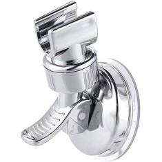 Suport pentru dus, JENUOS&reg;, ABS/PVC, Cu ventuza, reglabil 360 grade, Alb/Argintiu