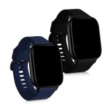 Set 2 curele pentru Xiaomi Amazfit GTS 2 Mini, Silicon, Negru / Albastru, 54464.01, Kwmobile