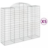Cumpara ieftin Cosuri gabion arcuite 5 buc, 200x50x160/180 cm, fier galvanizat