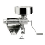 Masina manuala de tocat rosii, Reber 8502 N, TC5, corp din fonta, vas din inox alimentar, palnie si con din inox, argintiu