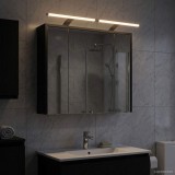 vidaXL Dulap cu oglindă pentru baie Stejar Negru 73,5 x 16 x 62,5 cm 889176