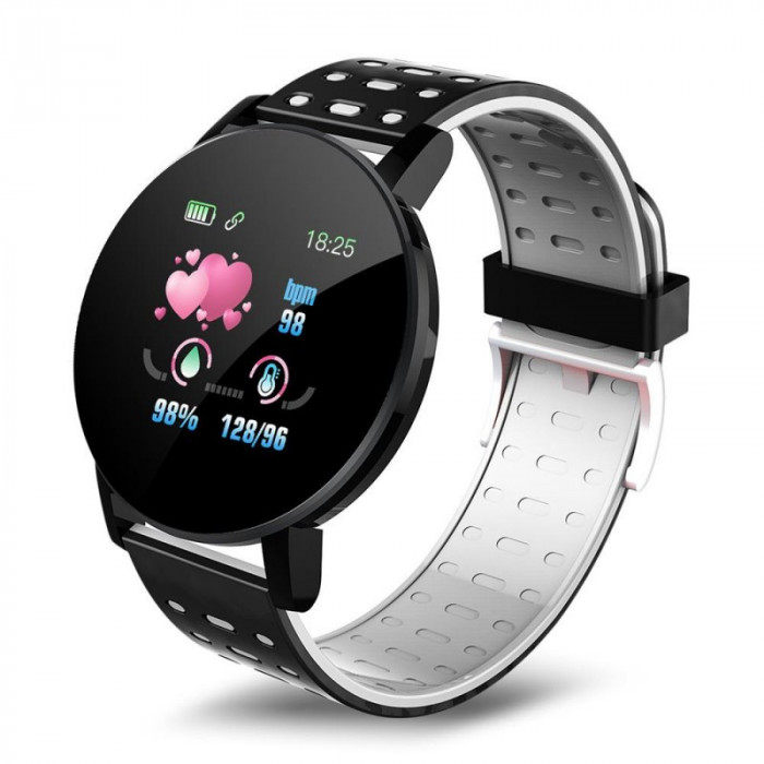 Ceas Smartwatch Techstar&reg; 119 Gri, 1.3 inch IPS, Monitorizare Cardiaca, Tensiune. Oxigenare, Sedentary, Bluetooth, IP65