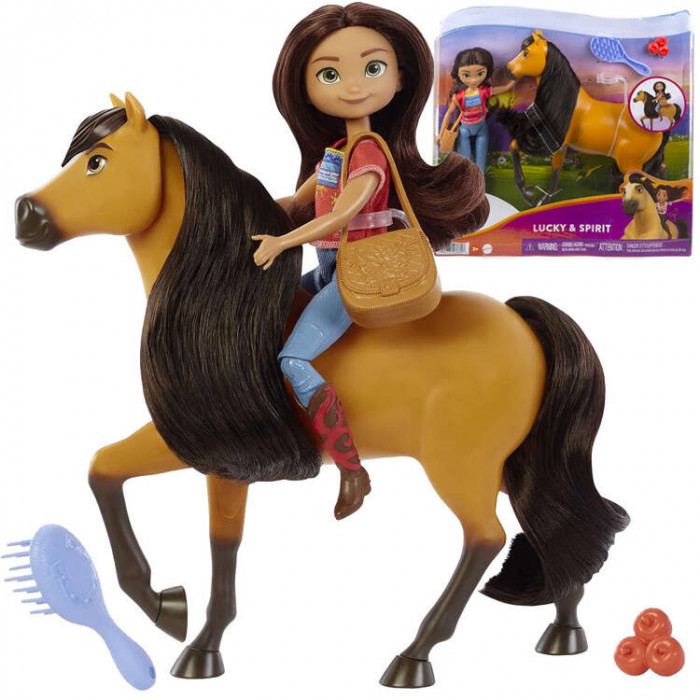 Mattel Păpușă + cal Mustang Freedom Spirit Puppet pe cal ZA4924