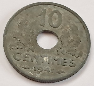 Franta, 10 Centimes 1941 foto