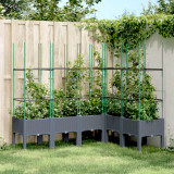 Jardiniera de gradina cu spalier, gri, 160x120x142,5 cm, PP GartenMobel Dekor, vidaXL