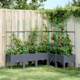 Gossi jardiniera de gradina cu spalier, gri, 160x120x142,5 cm, pp