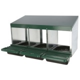 Cuibar Găini Kerbl, 3 Secțiuni, Plastic Verde, 52x79x43.5cm - Cotet Ouă Găină