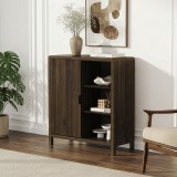 Kommode Lukkodso 82x75x30 cm Walnussoptik [en.casa]