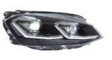 Set faruri Vw Golf 7, 20, montare fata, stanga+dreapta, indicator dinamic; D2H+LED; manual; rama argintie; fara becuri; Tuning; halogen, doar pt far