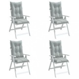 VidaXL Perne scaun cu spătar &icirc;nalt 4 buc. melanj gri 120x50x7cm textil