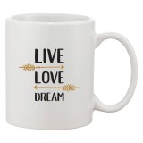 Cana alba personalizata &#039;Live Love Dream&#039;, INOVATIX&reg;. 330ml, Oem