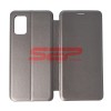 Husa Flip Cover Round Samsung Galaxy A03s, Piele Ecologica, Gri Fossil